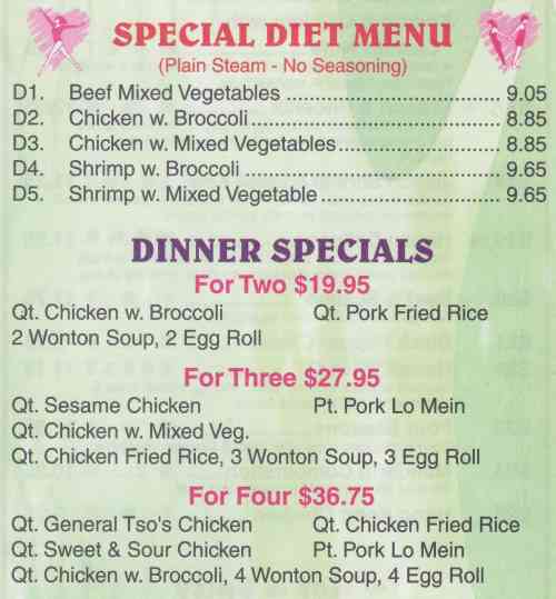Page 6 of menu, Chinatown Kitchen Niagara Falls, NY